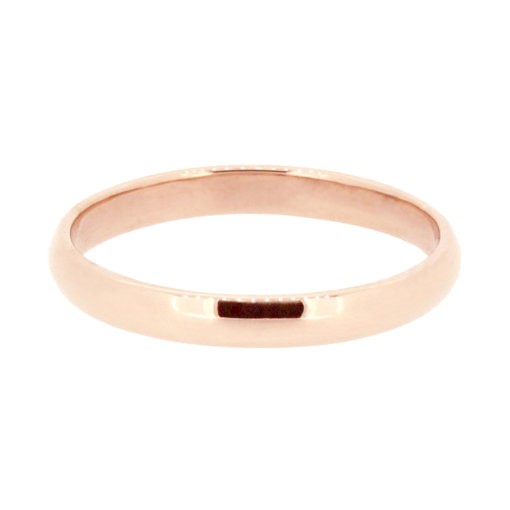 9ct Welsh  Gold  Rose  Gold  3mm D Section Wedding  Ring  