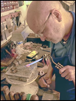 Kelvin at work in his workshop